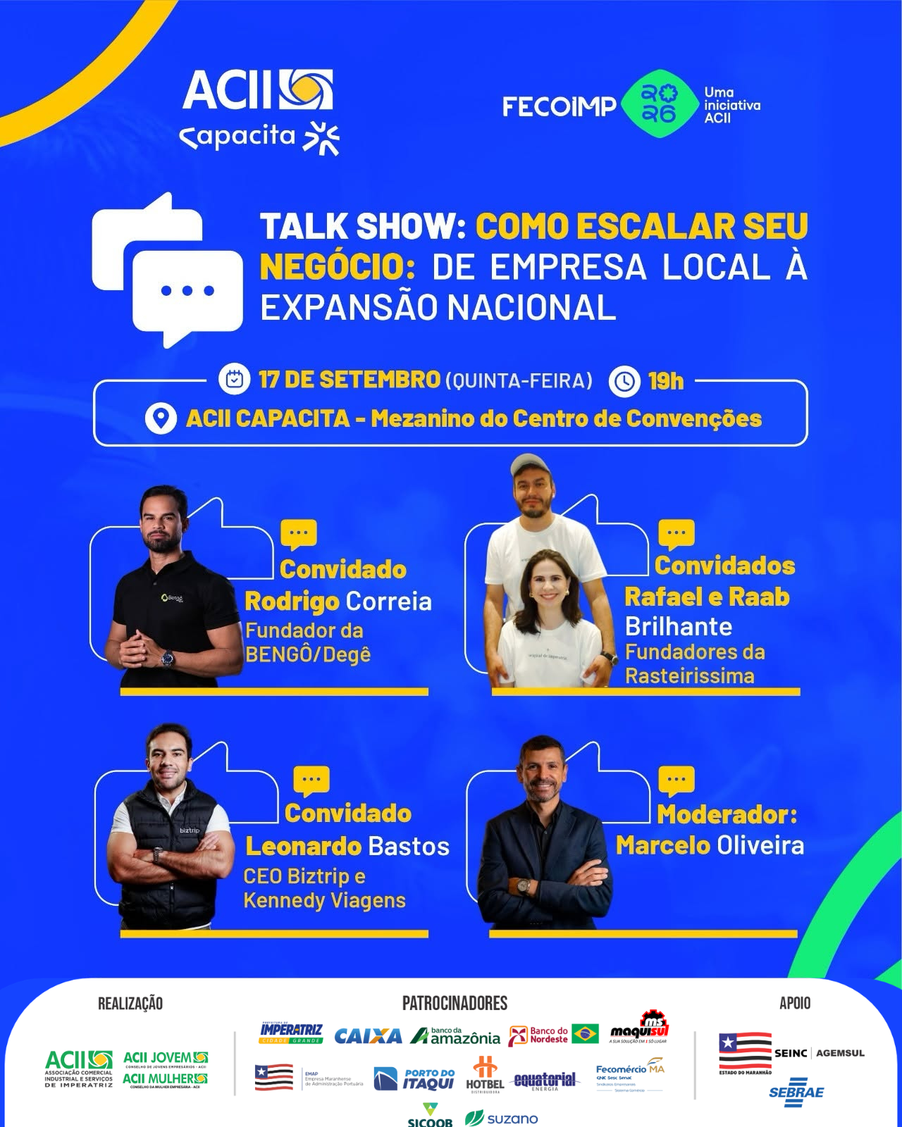 Talk show reúne empresários para debater expansão de negócios na Fecoimp 2026